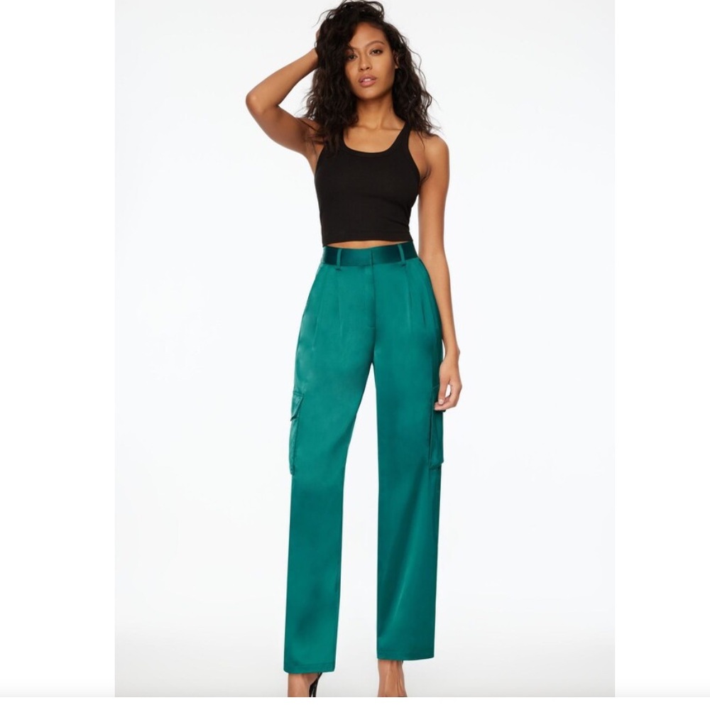 Cargo Pants Dynamite Izabel Satin Straight Leg Brand New